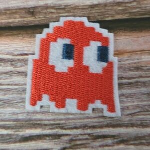 Red Ghost Pac-Man Vintage Retro Video Game 80s 90s Gamer Nerd Embroidered Patch